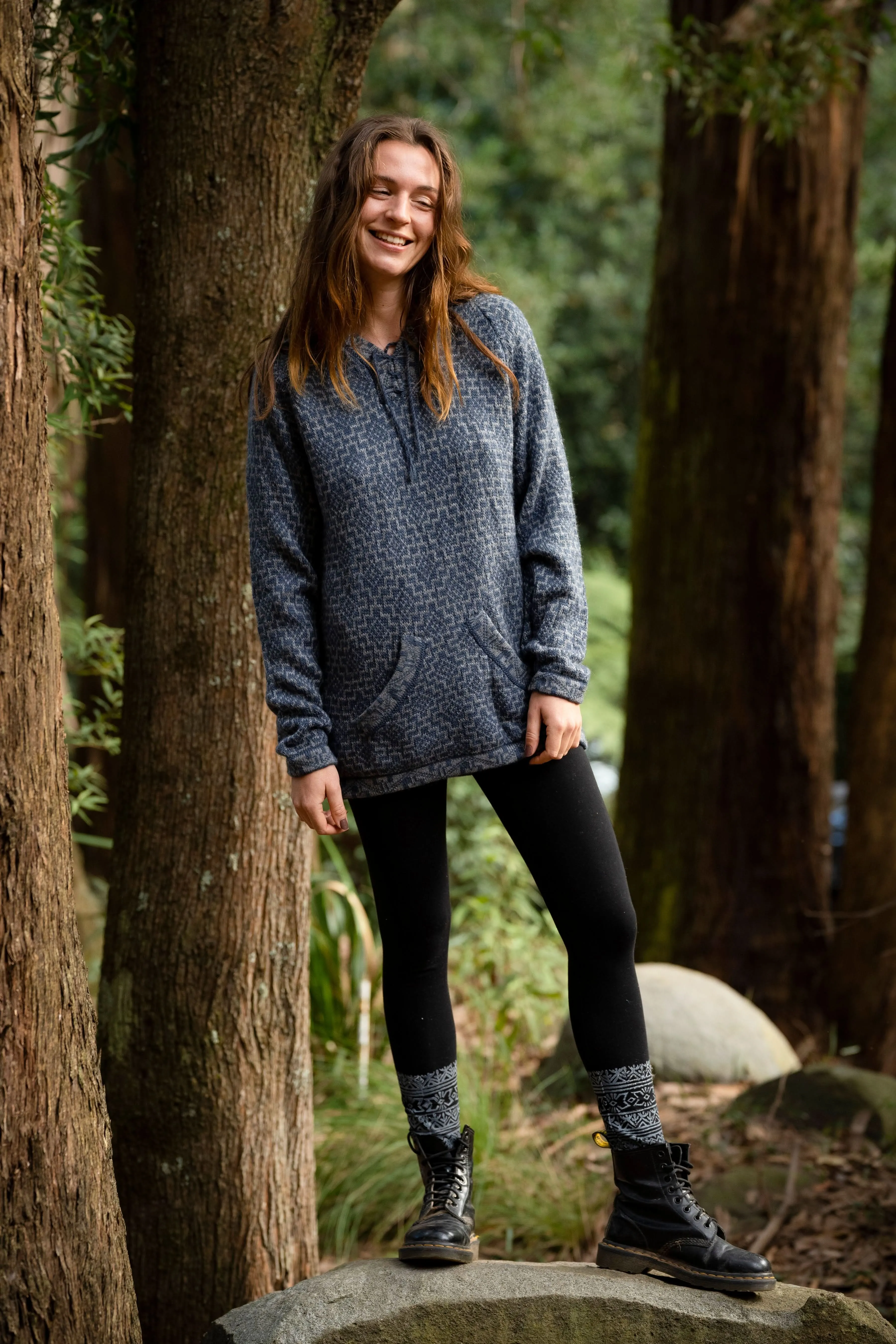 Mountain Alpaca Sweater - Blue