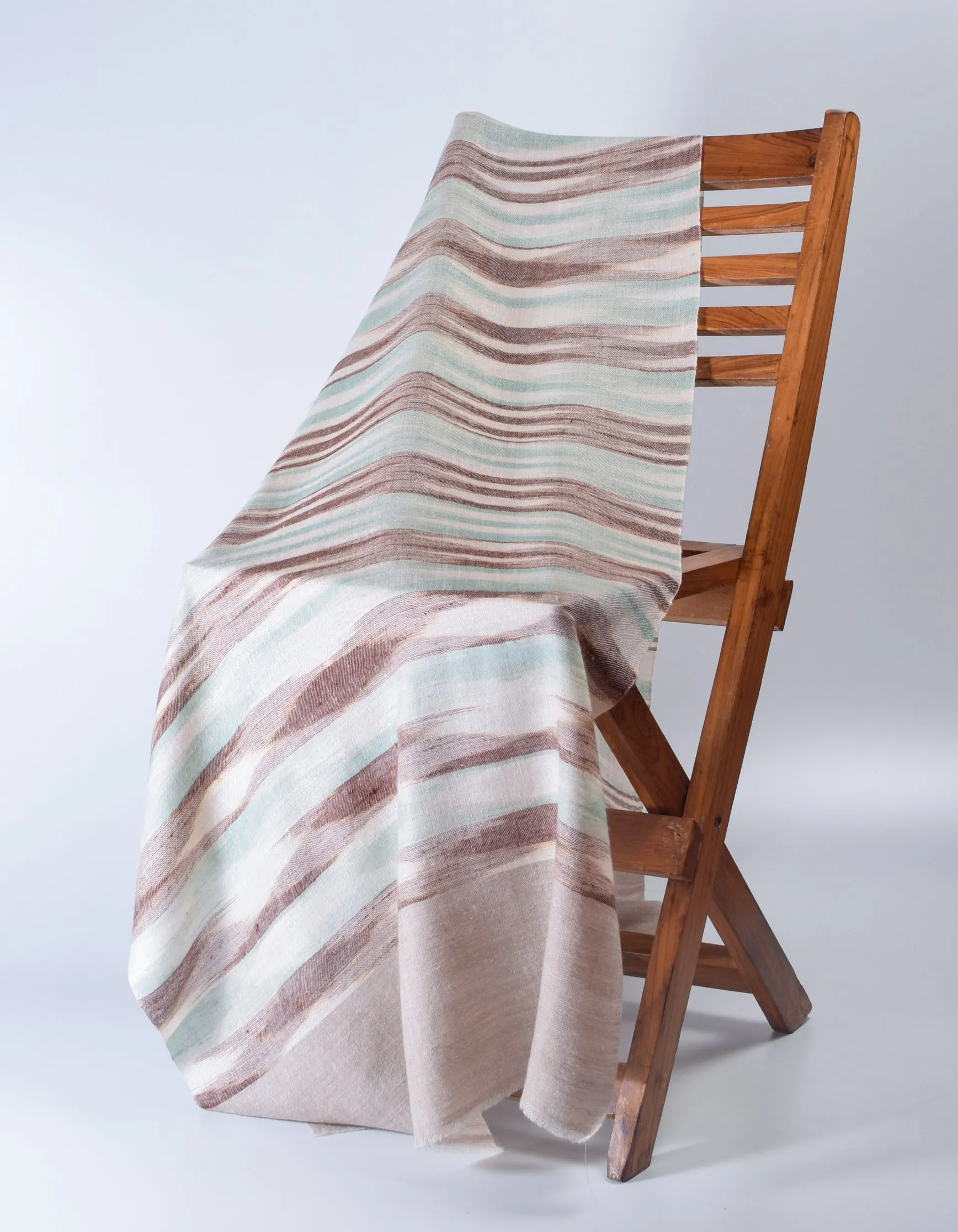 Multi-Pattern Modern Ikat Handwoven Cashmere Pashmina Stole