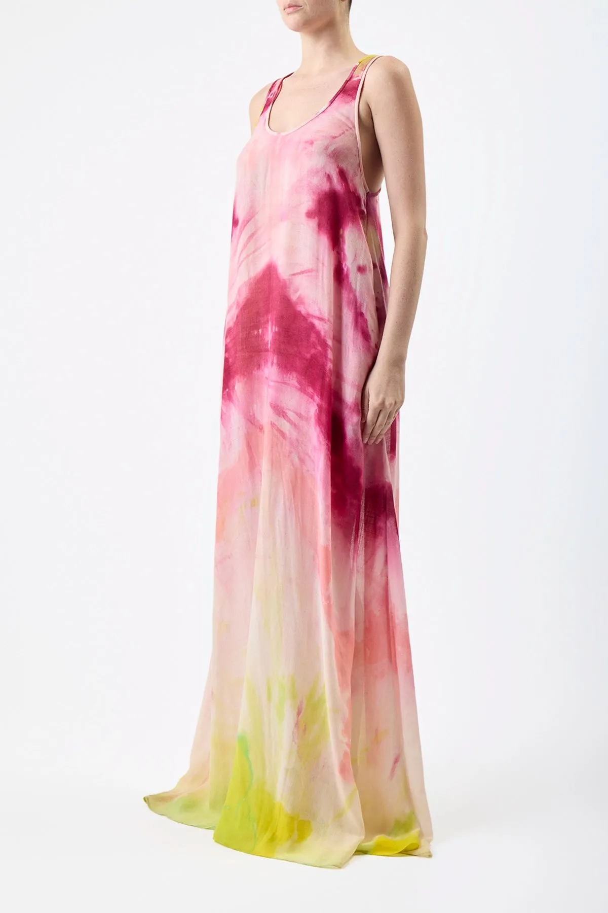 Niki Dress in Multi Tie Dye Cashmere