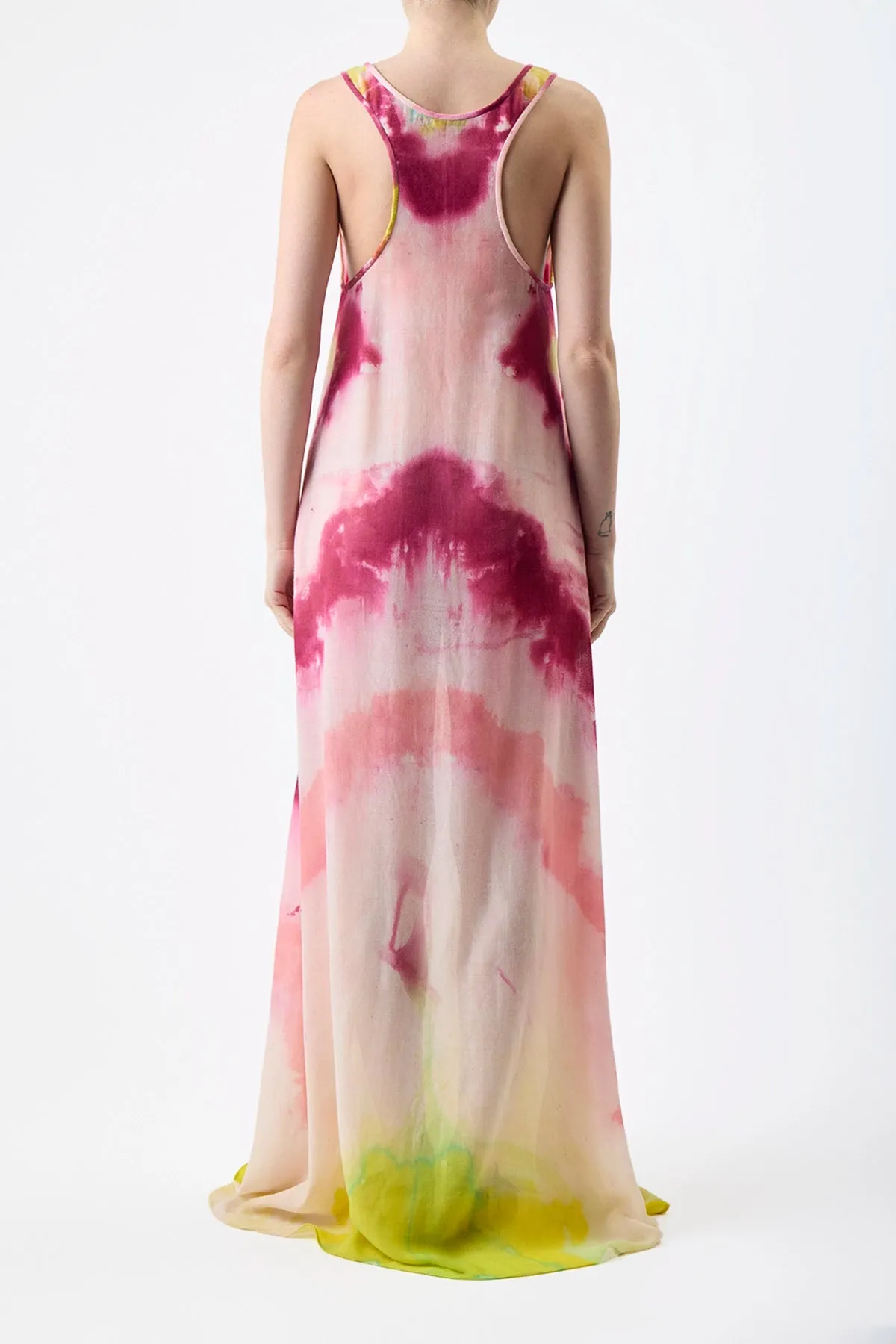 Niki Dress in Multi Tie Dye Cashmere