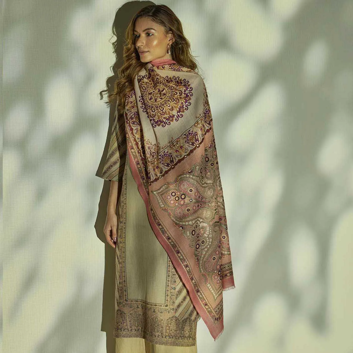 Nirja: Elegant Embroidered Stole