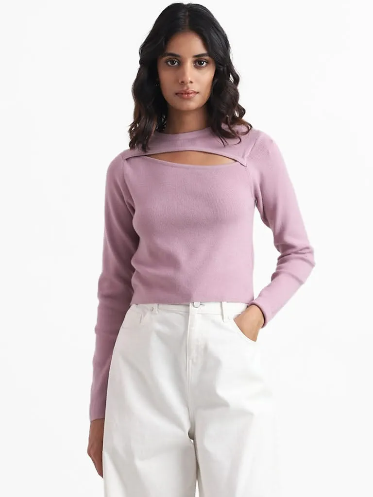 Nuon Mauve Pink Knit Top