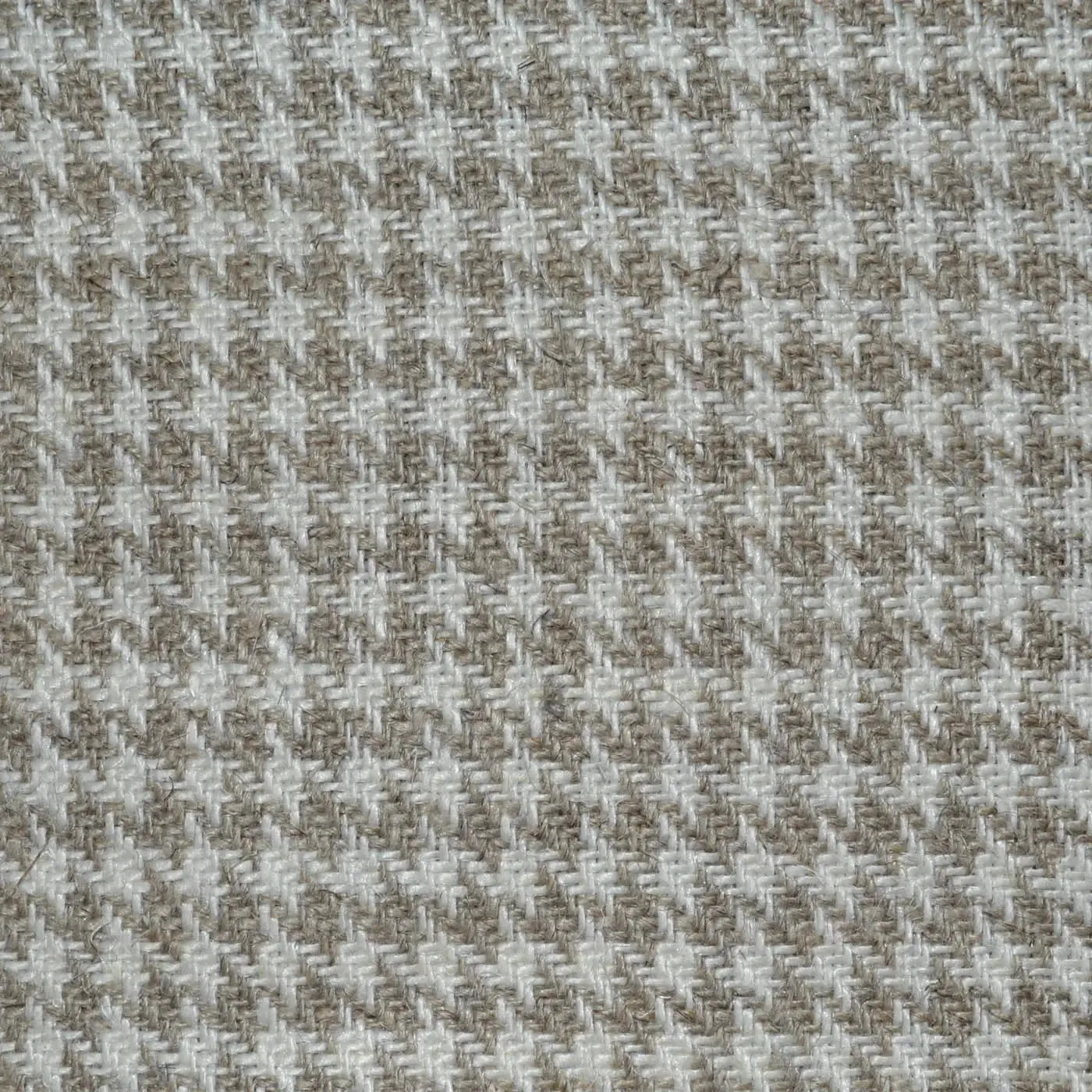 Oatmeal and Ecru 1/8th" Classic Dogtooth Check 100% Irish Linen