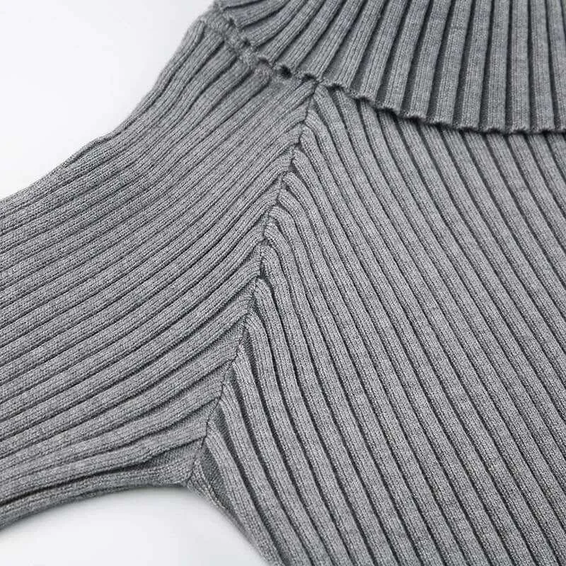 Off-shoulder Slim Fit Sweater. Trendsetting Style