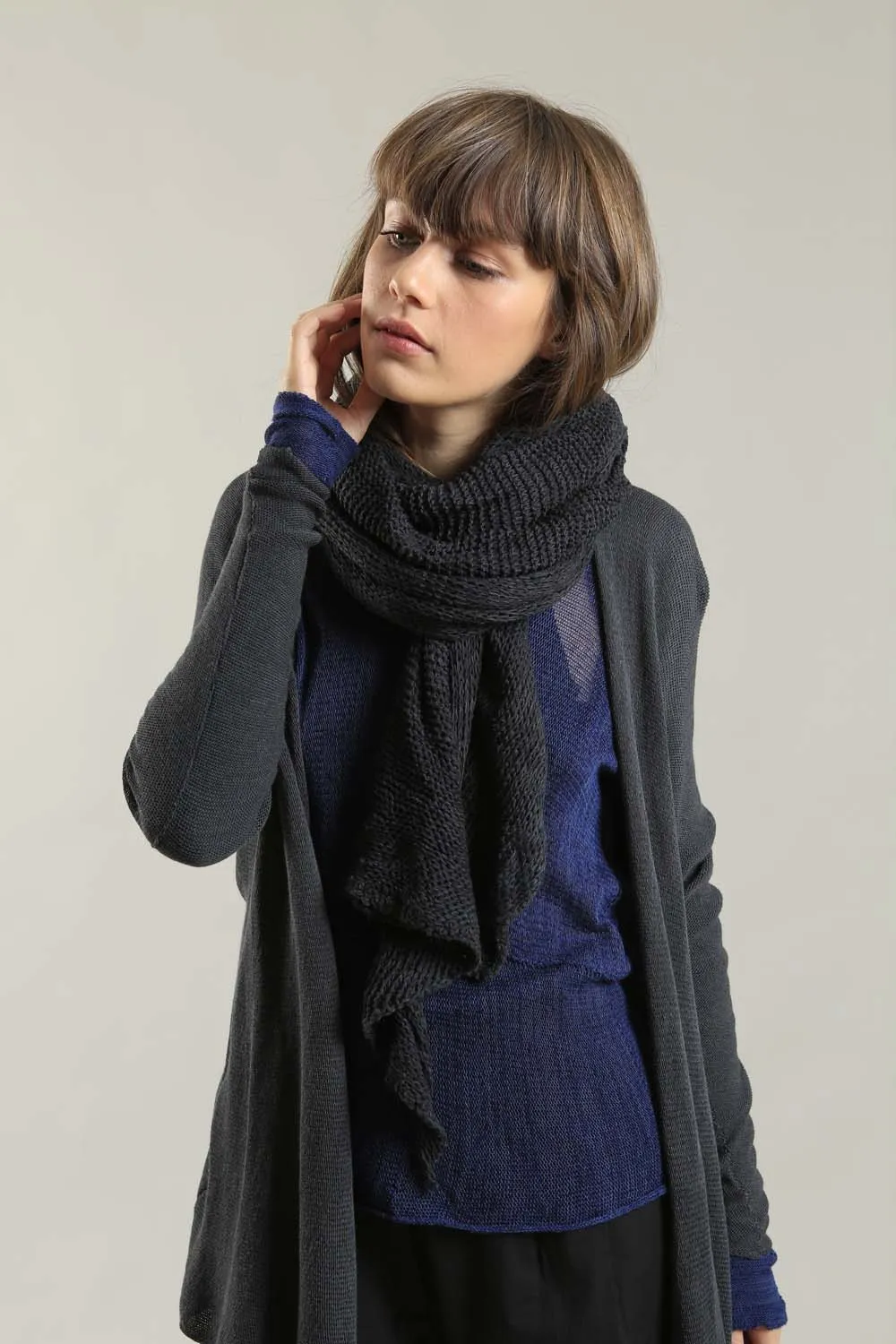 Orta Light Bamboo & Soy warm Cardigan - Charcoal