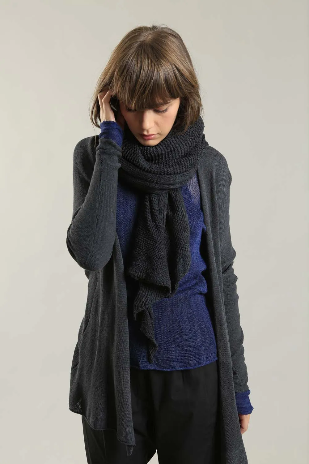 Orta Light Bamboo & Soy warm Cardigan - Charcoal