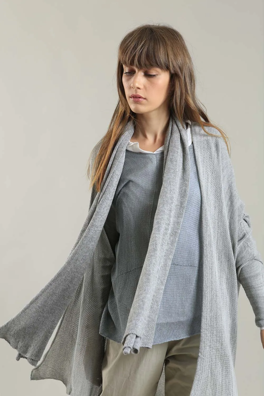 Orta Light Bamboo & Soy warm Cardigan - Fog Silver Grey