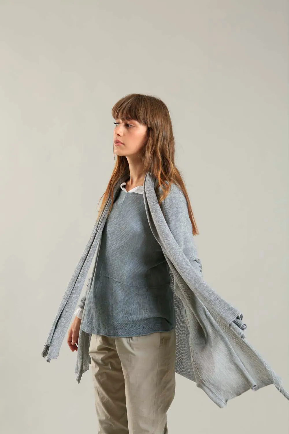 Orta Light Bamboo & Soy warm Cardigan - Fog Silver Grey