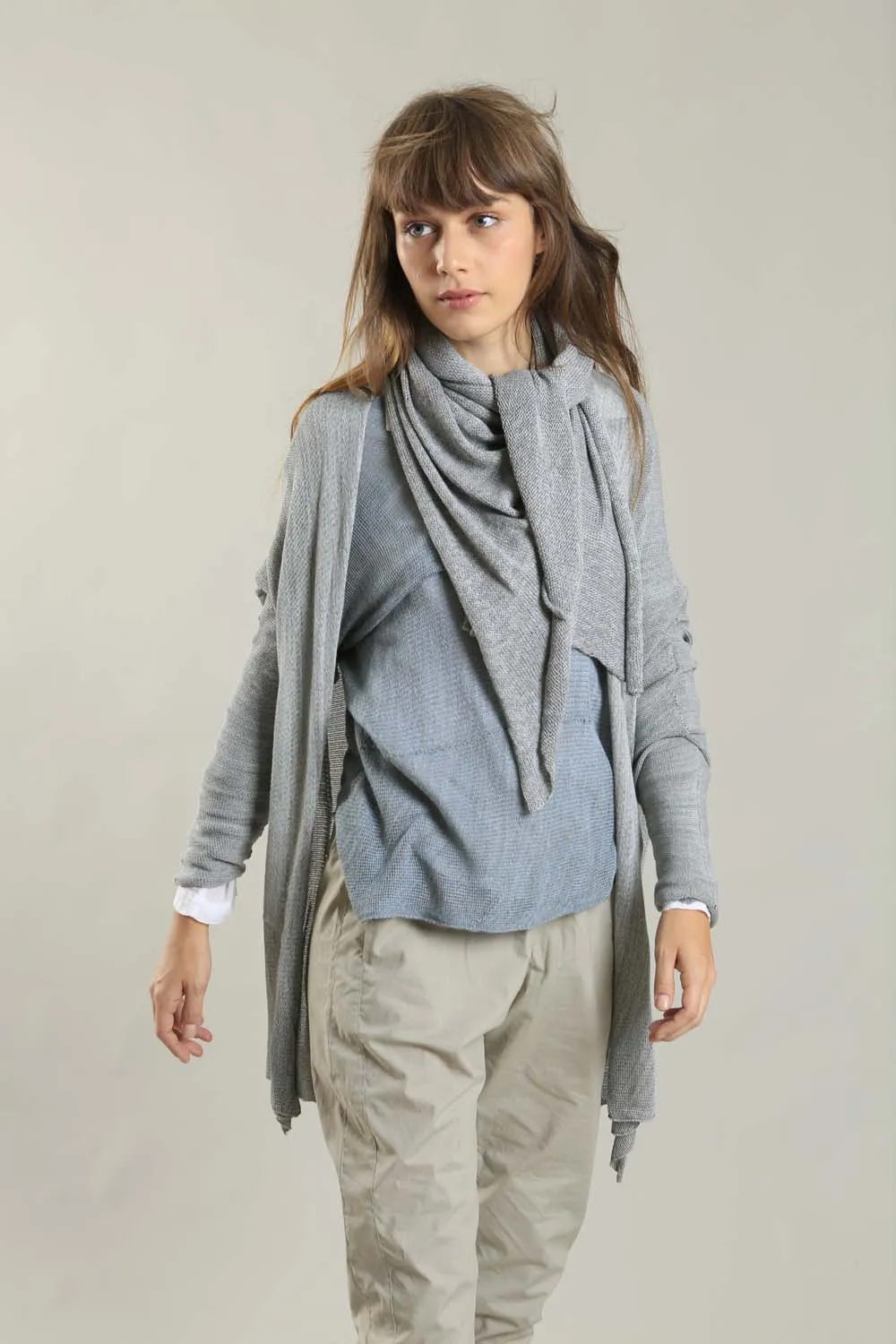 Orta Light Bamboo & Soy warm Cardigan - Fog Silver Grey