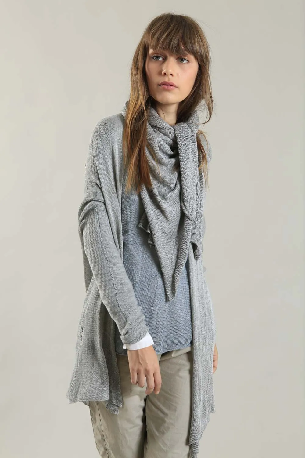 Orta Light Bamboo & Soy warm Cardigan - Fog Silver Grey