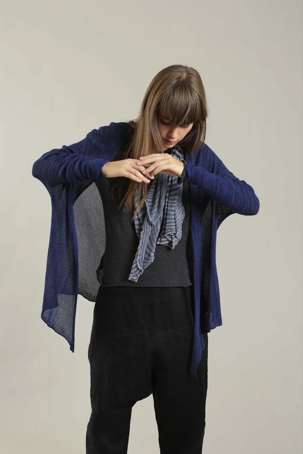 Orta Light Bamboo & Soy warm Cardigan - Navy Blue