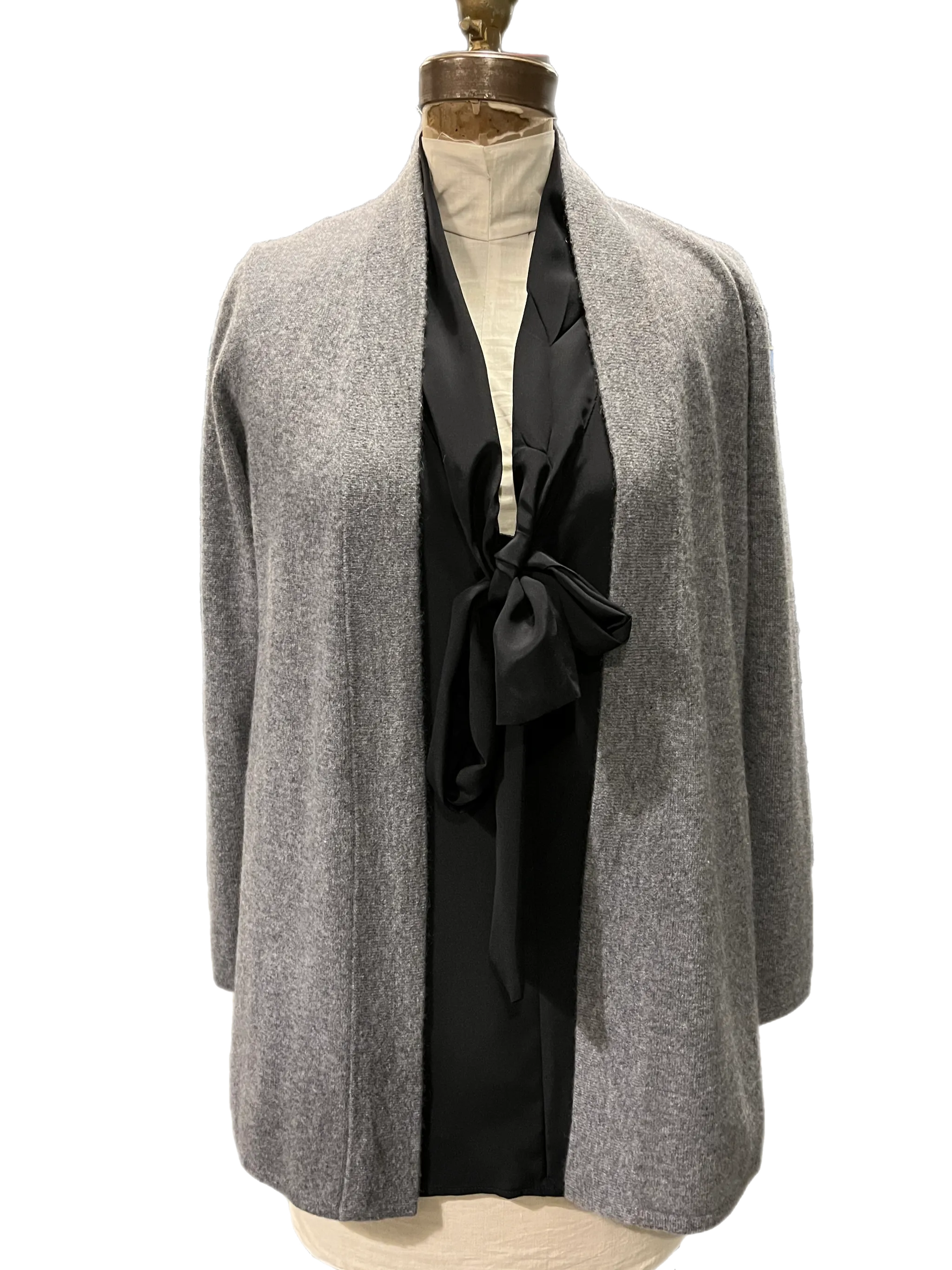 Our classic open cashmere duster *available in black, charcoal, camel and fuchsia