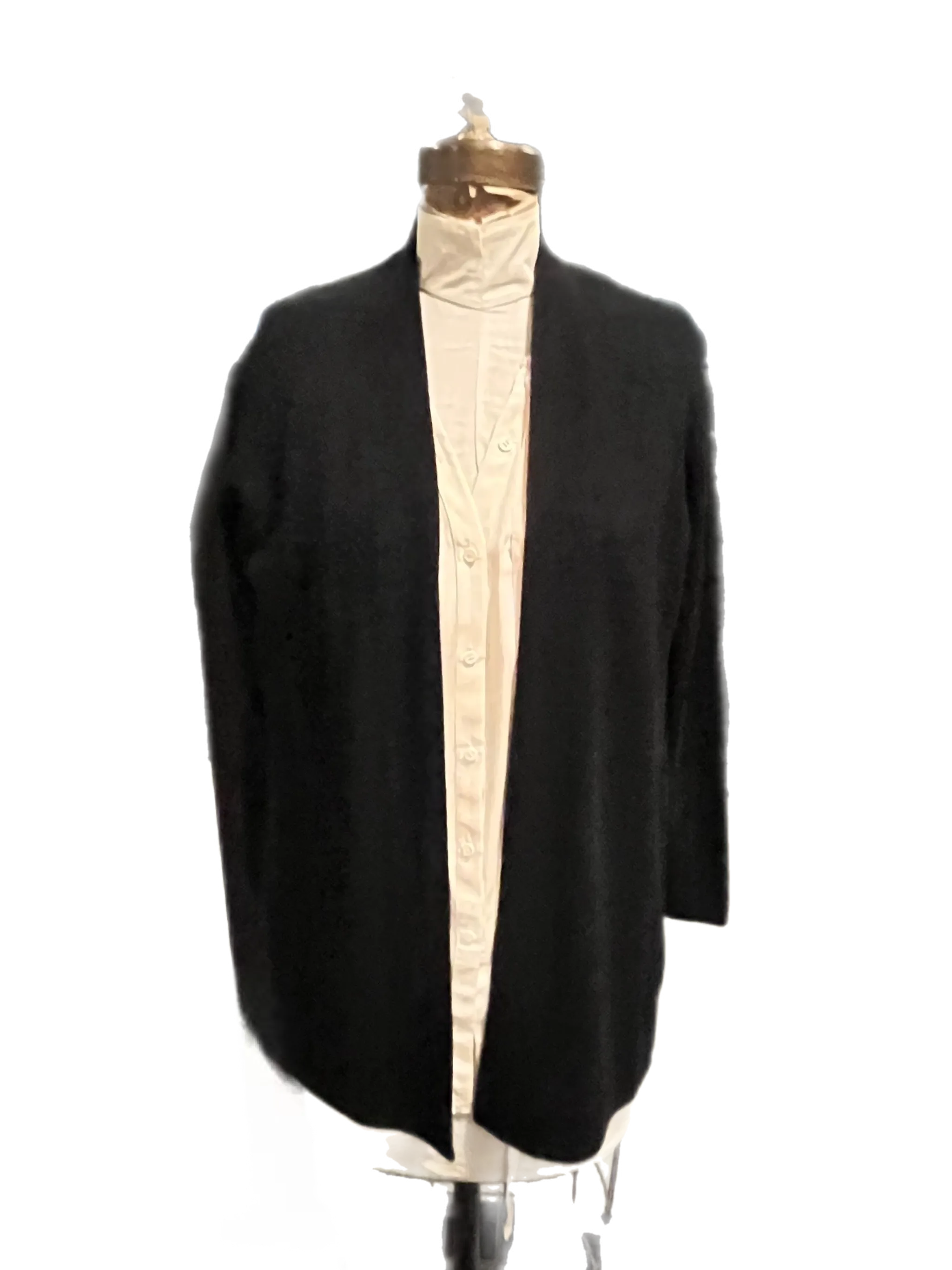 Our classic open cashmere duster *available in black, charcoal, camel and fuchsia