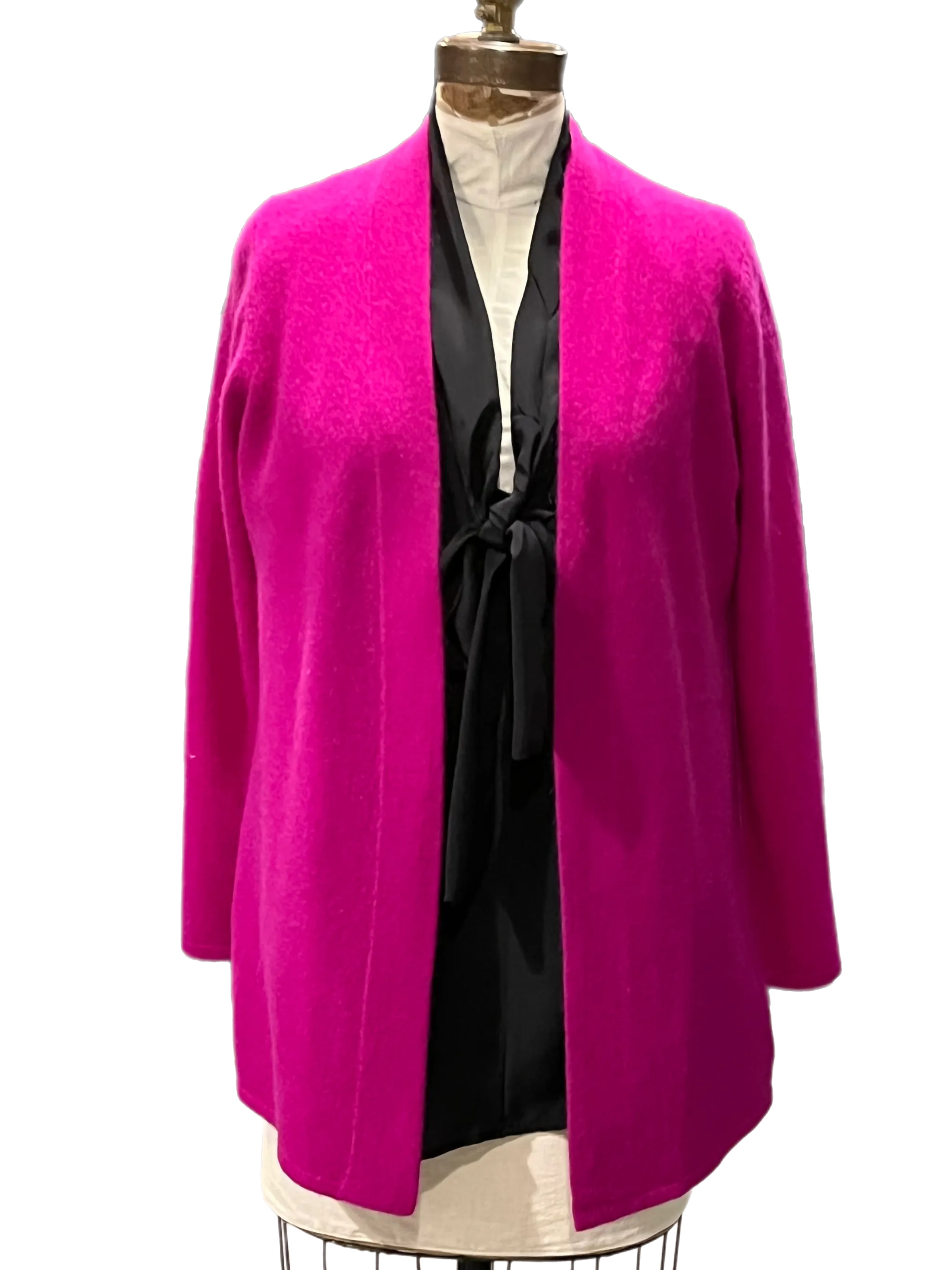 Our classic open cashmere duster *available in black, charcoal, camel and fuchsia