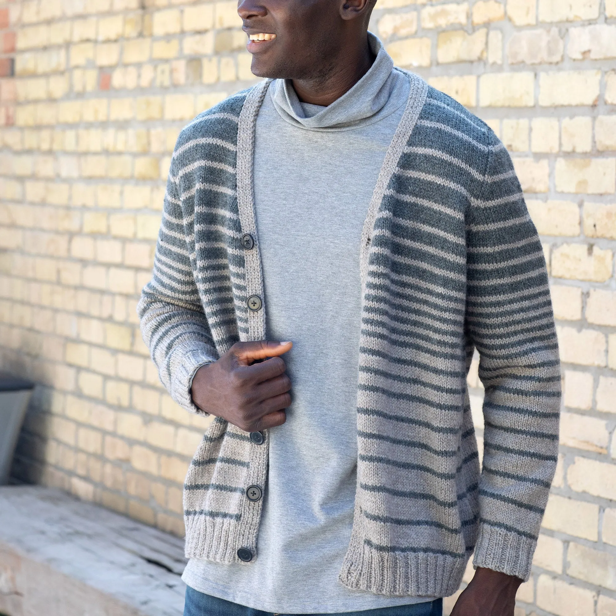 Patons Knit Reverb Stripes Cardigan