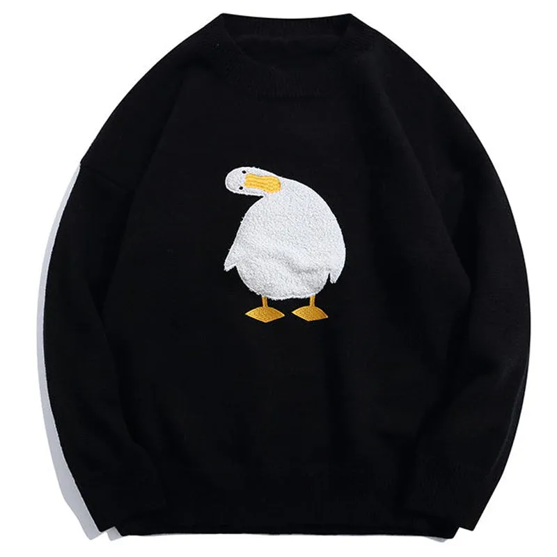 PopFlying Lazy Knitted Sweater Crooked Goose