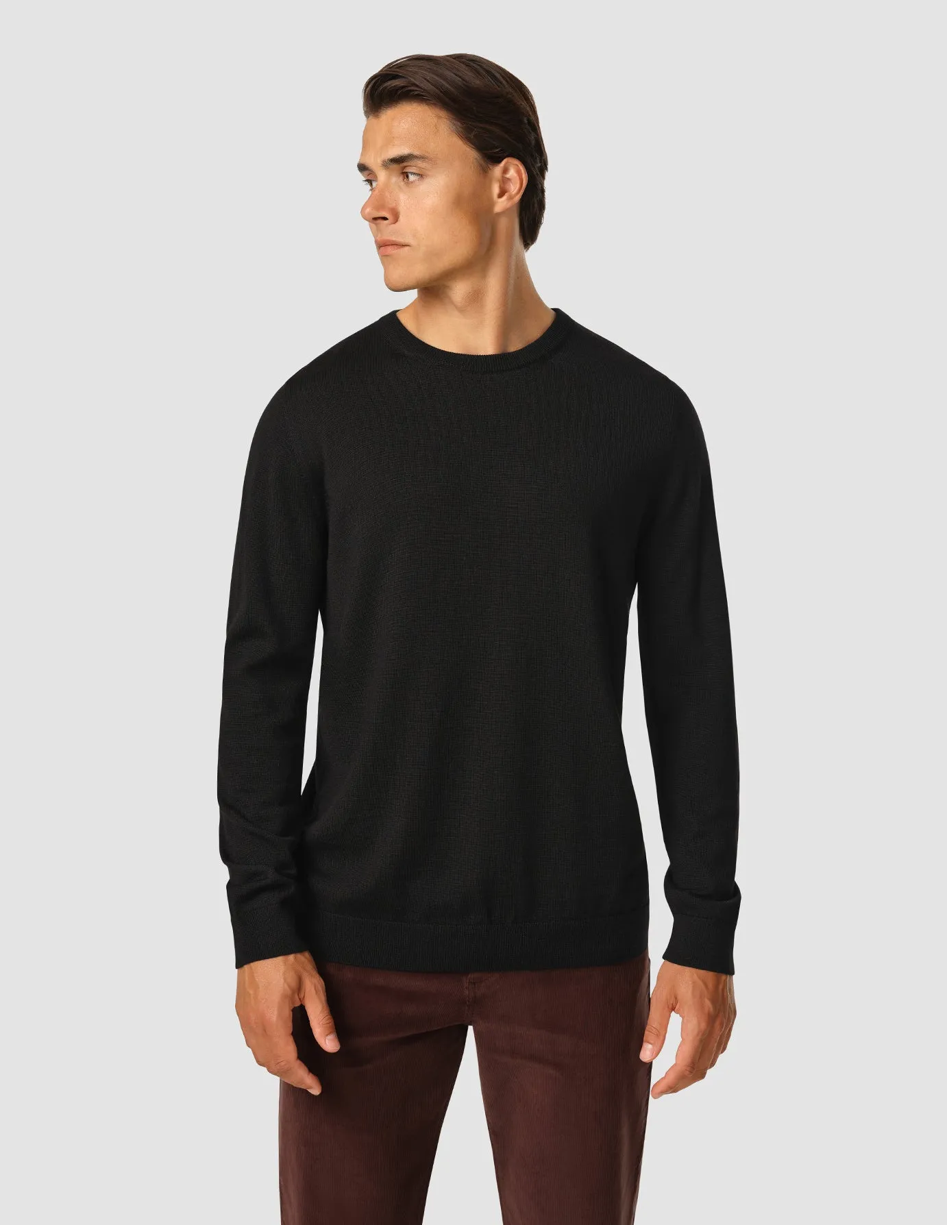 Premium Merino Crewneck Black