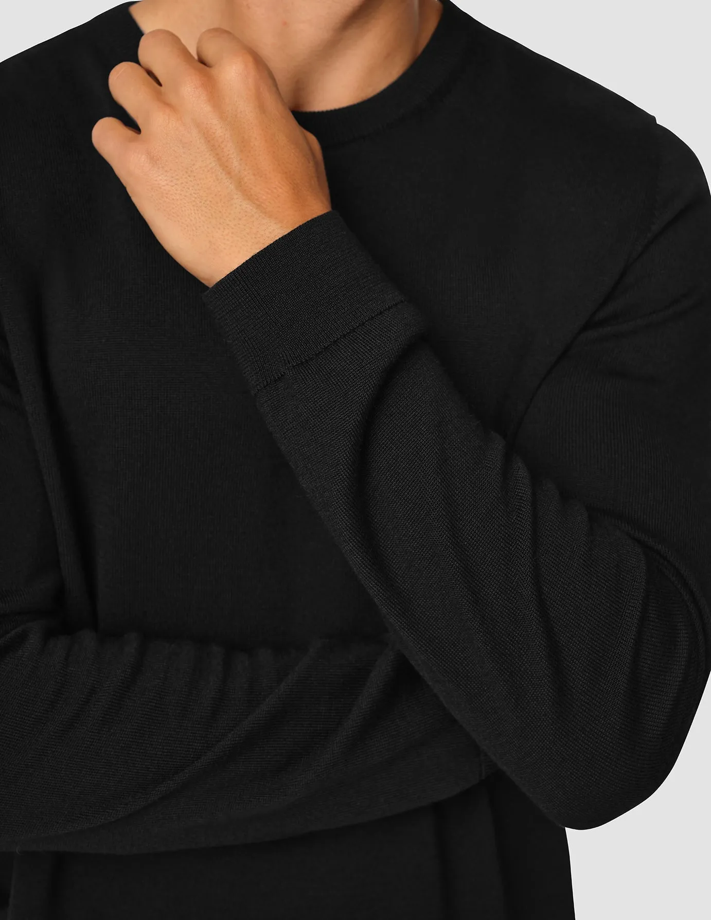 Premium Merino Crewneck Black