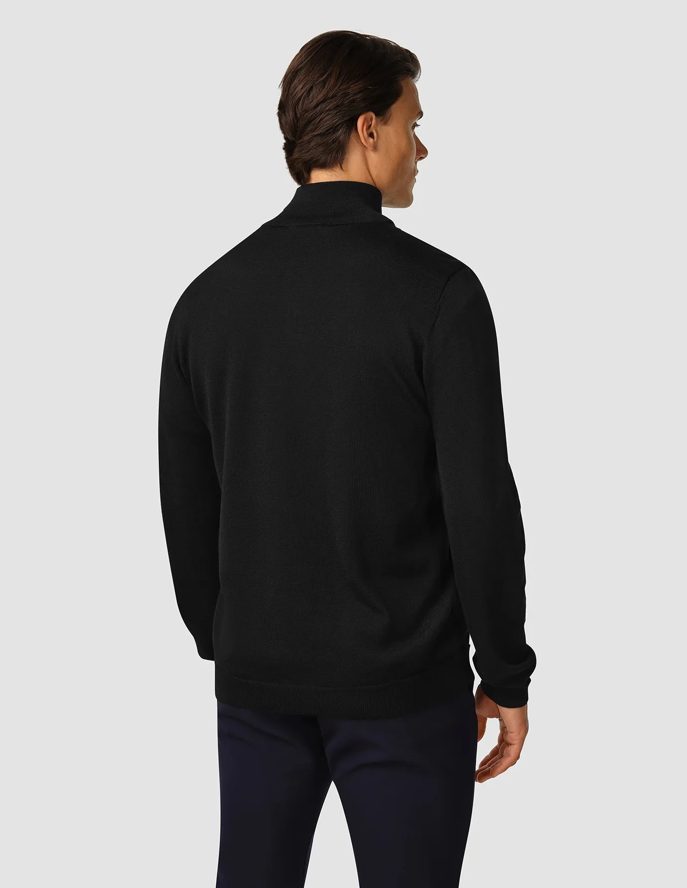 Premium Merino Half Zip Black