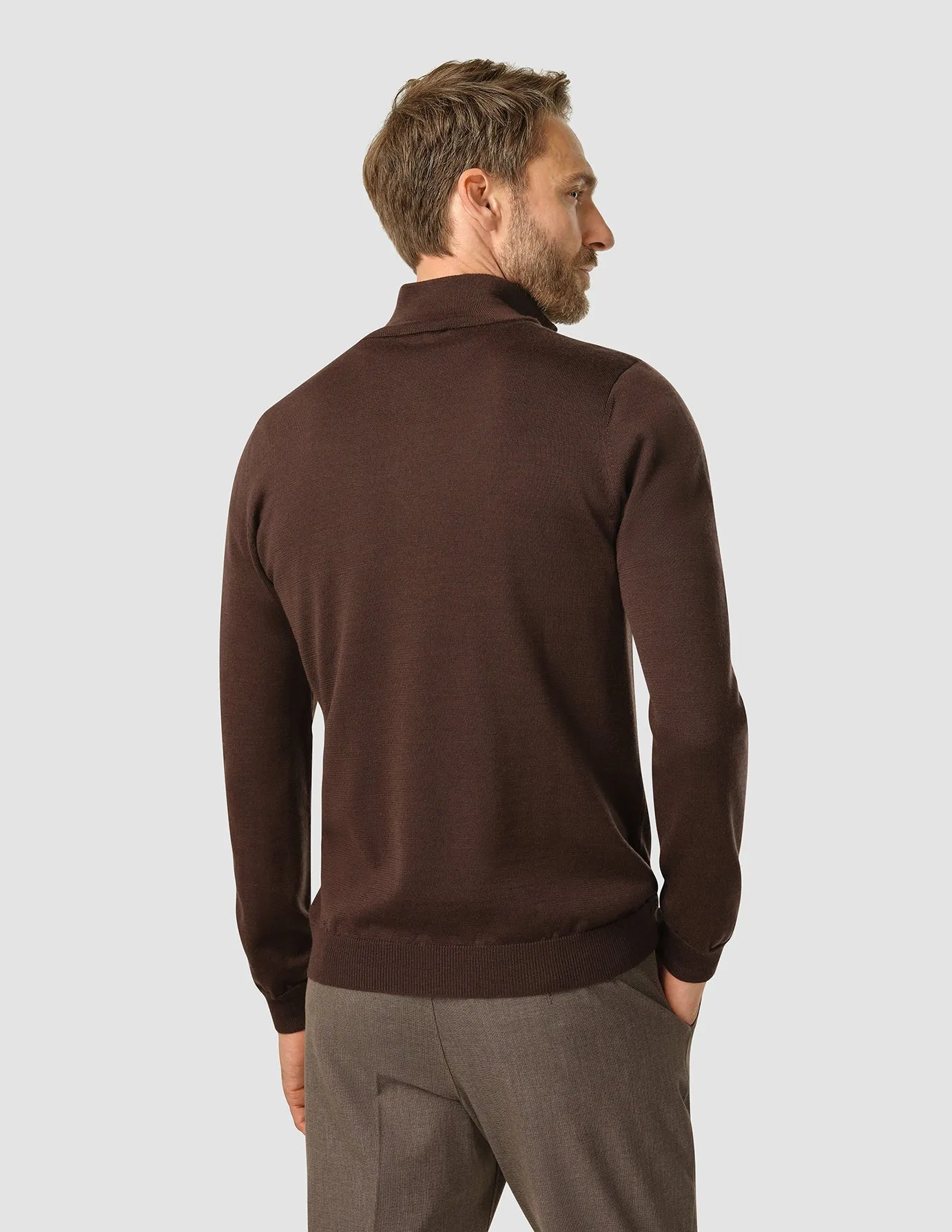 Premium Merino Half Zip Espresso