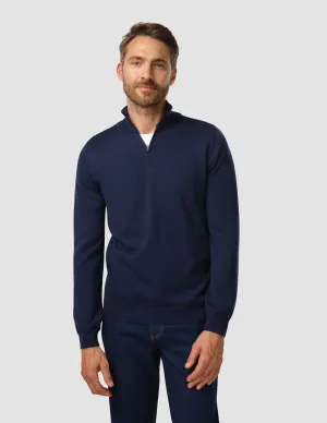 Premium Merino Half Zip Navy