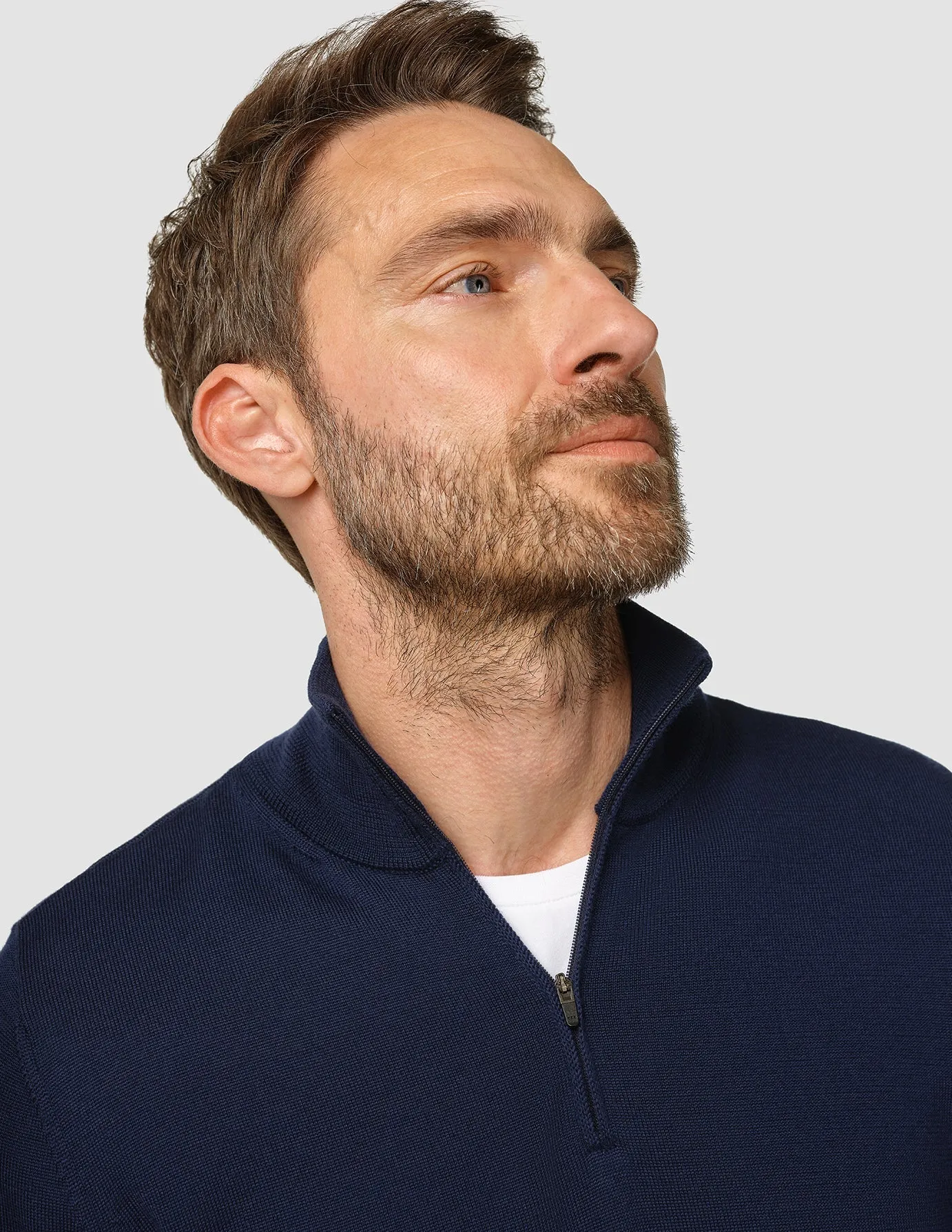 Premium Merino Half Zip Navy