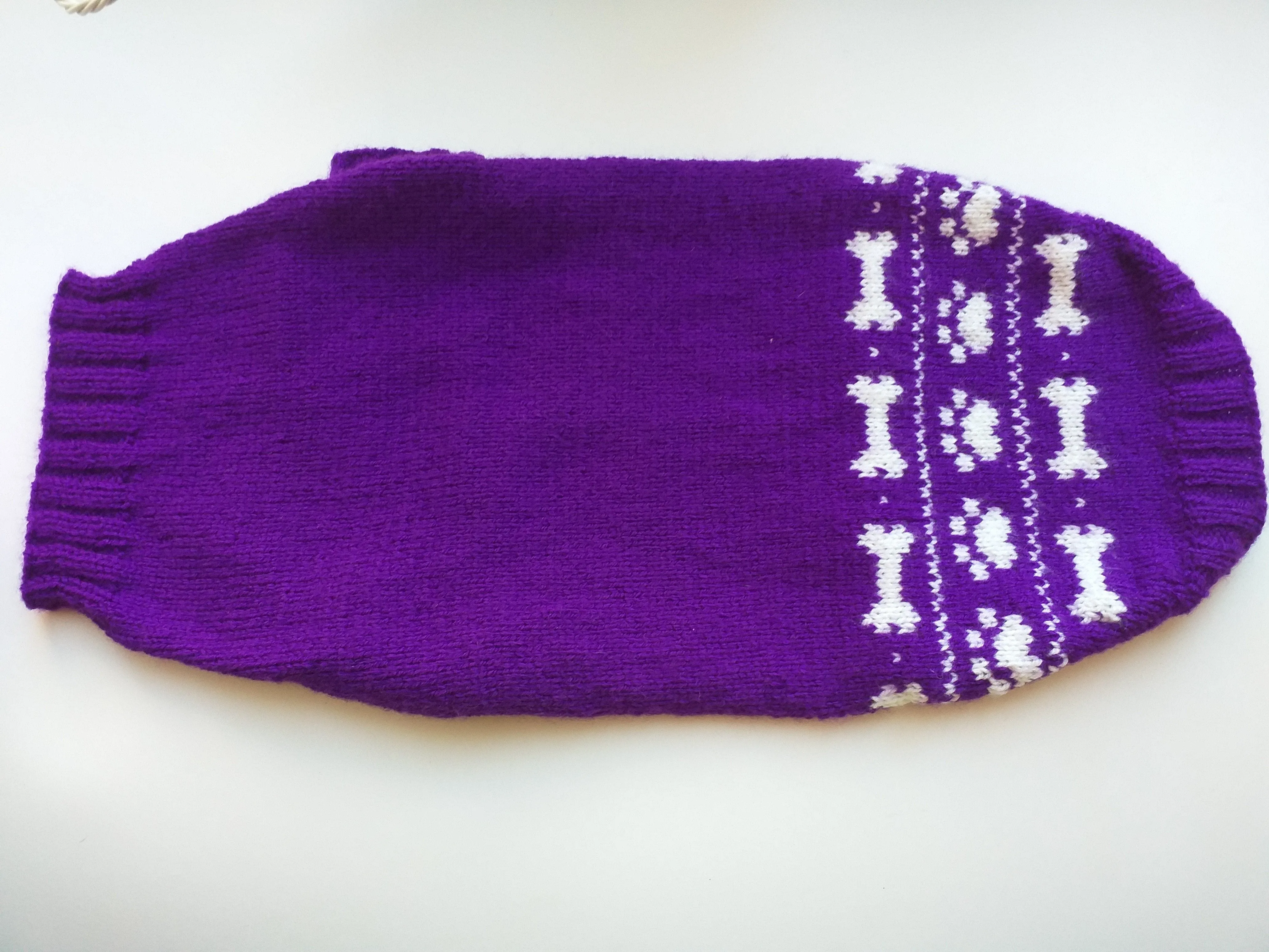 Purple dachshund costume sweater and hat, Costume for miniature dachshund, Doxie sweater and hat set