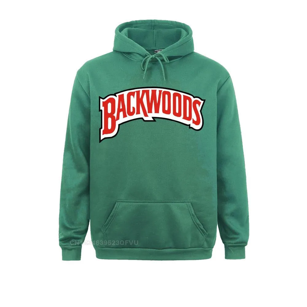 "Backwoods Logo Hoodie: Classic Men's Pullover for a Funny, Oversized, and Kawaii Style"