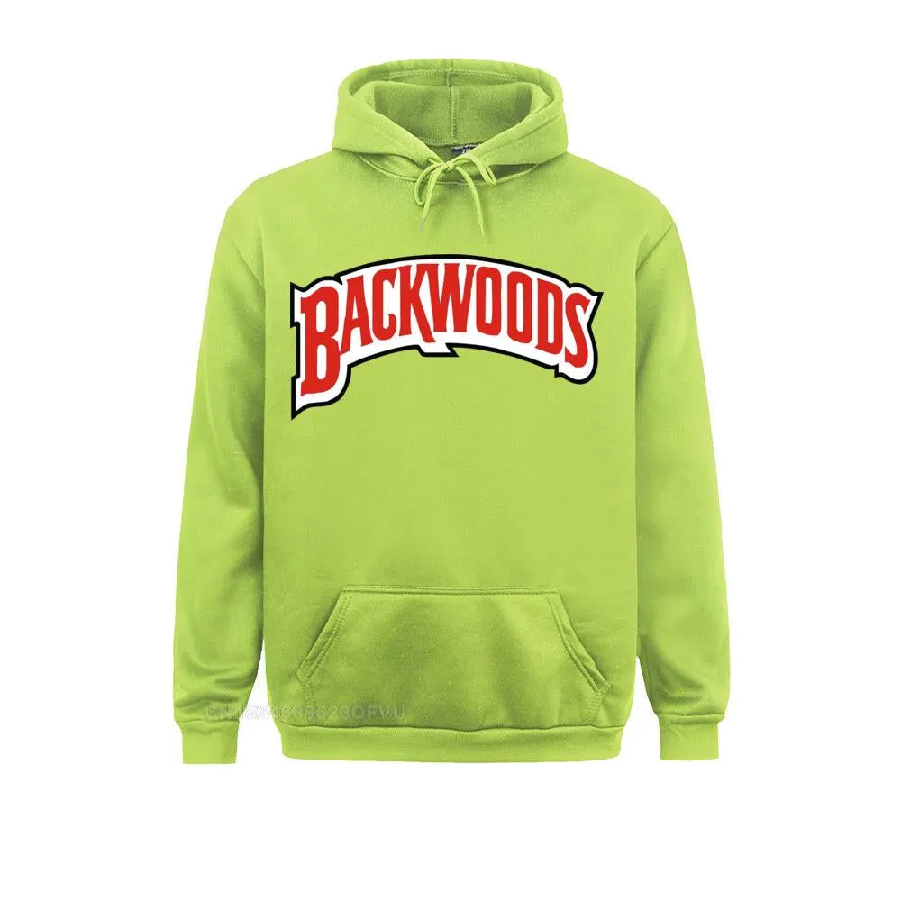 "Backwoods Logo Hoodie: Classic Men's Pullover for a Funny, Oversized, and Kawaii Style"