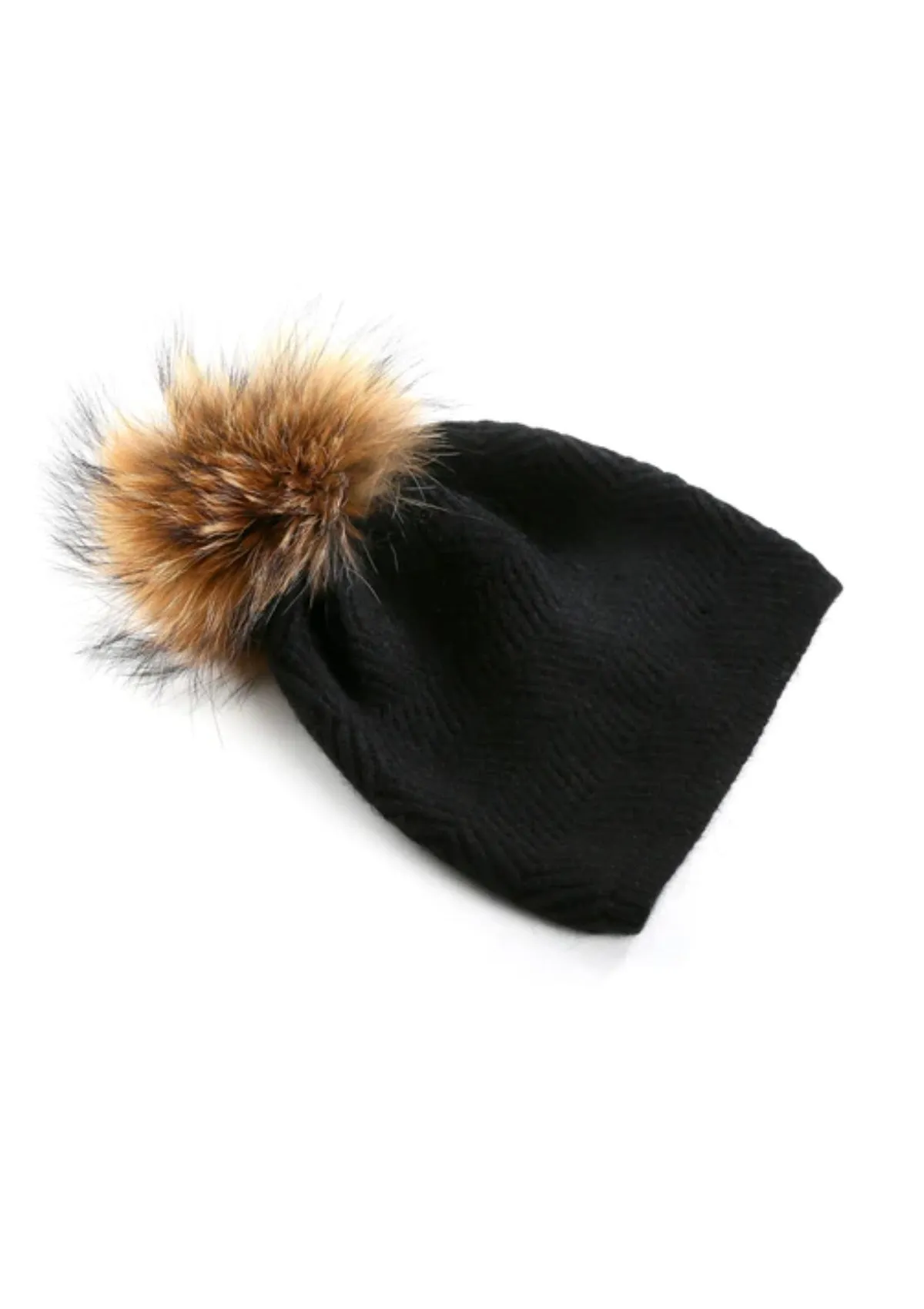 "The Apres" Hat Black Real Fur