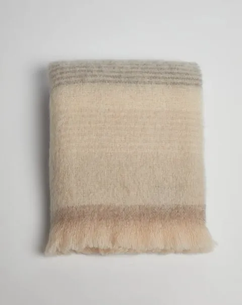 REVERSIBLE CLASSIC OMBREID MOHAIR & WOOL THROW