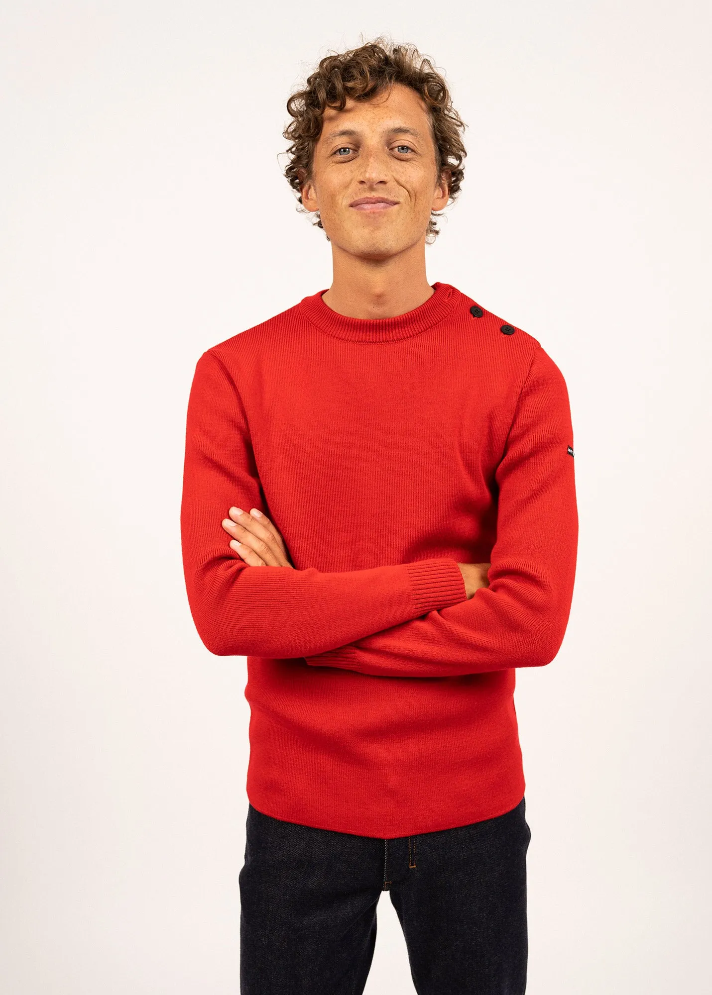 Rochefort sailor jumper - slim fit, in merino wool (ROUGE)