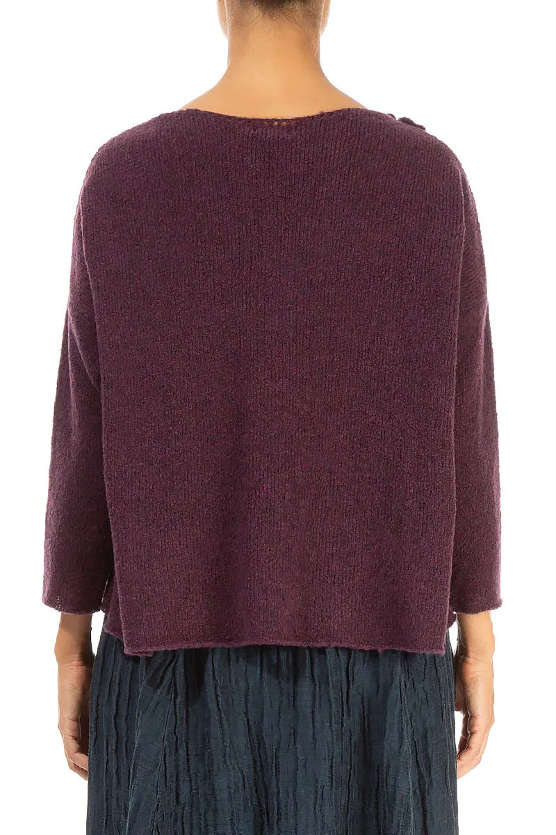 Rosette Mulberry Wool Sweater