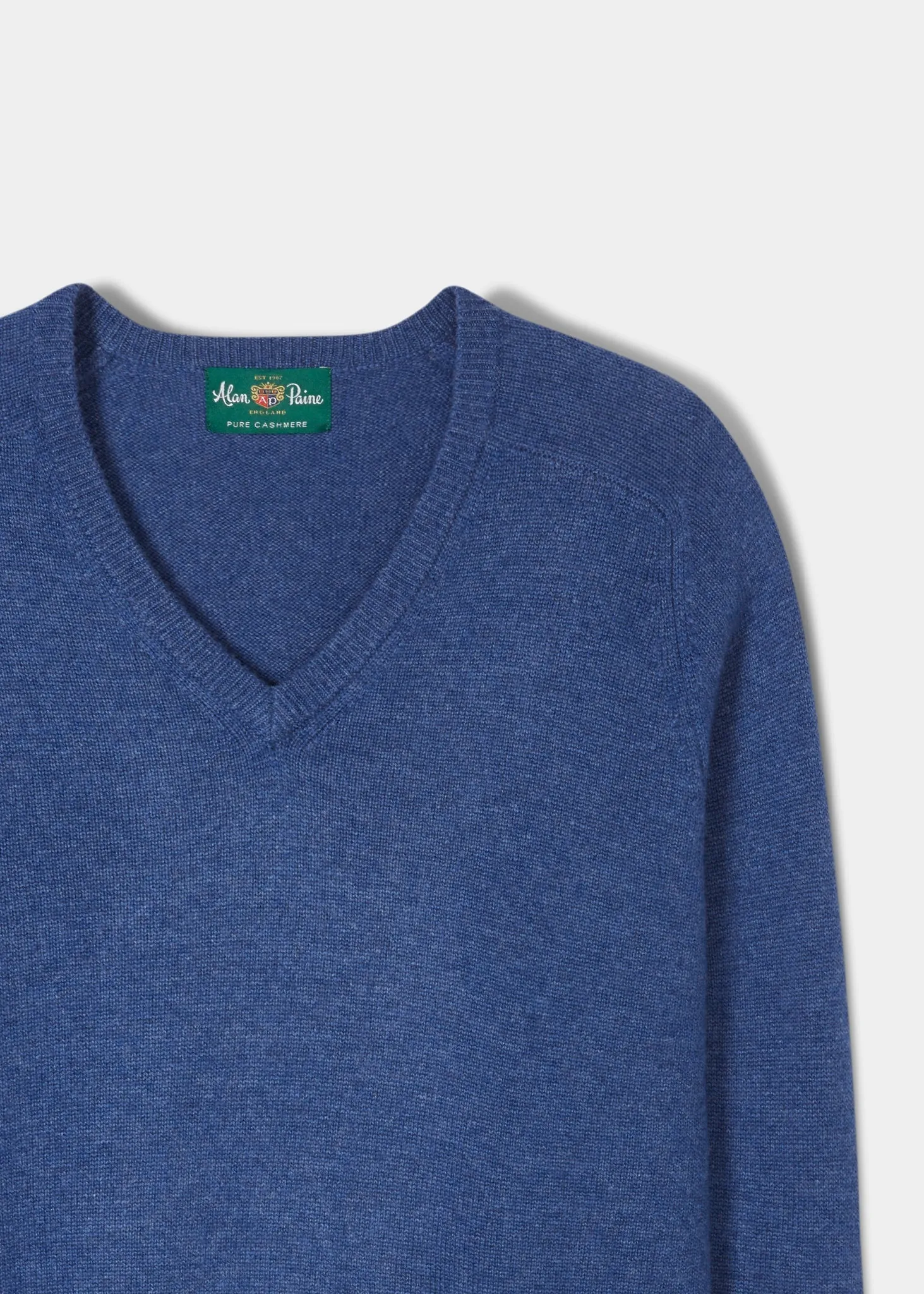 Selkirk Cashmere Jumper in Denim - Classic Fit