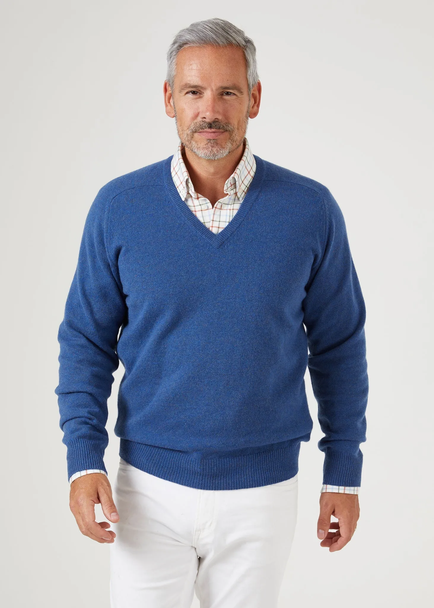 Selkirk Cashmere Jumper in Denim - Classic Fit