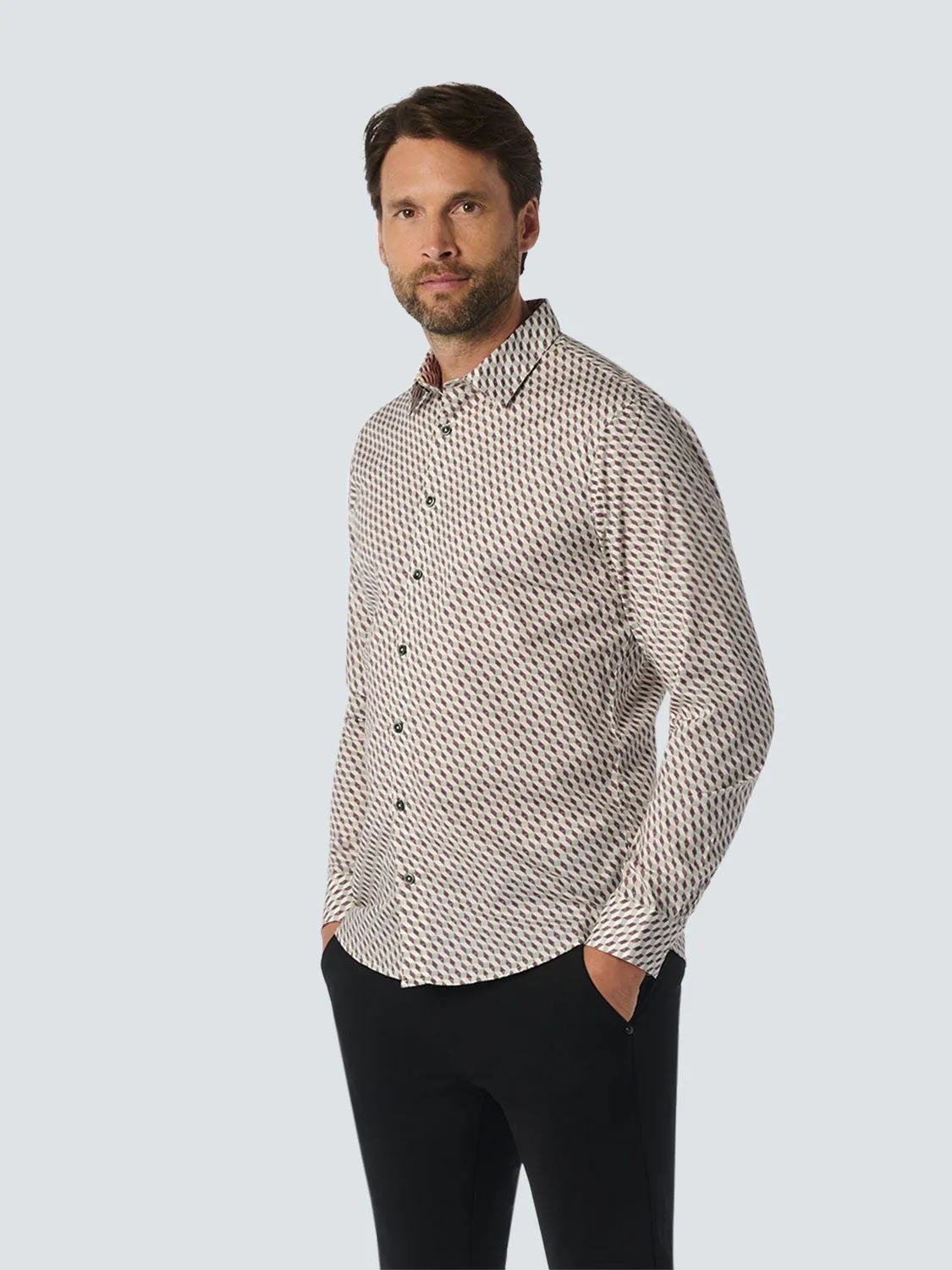 Shirt with Graphic Pattern - Stylish for Winter | Aubergine