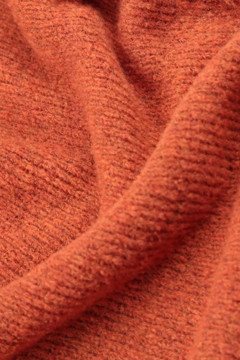 Single Pocket Burnt Orange Wool Sweater