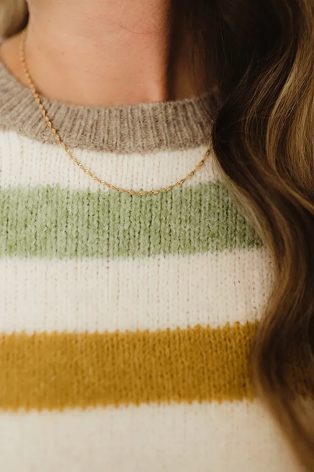 Stripe Crew Neck Sweater