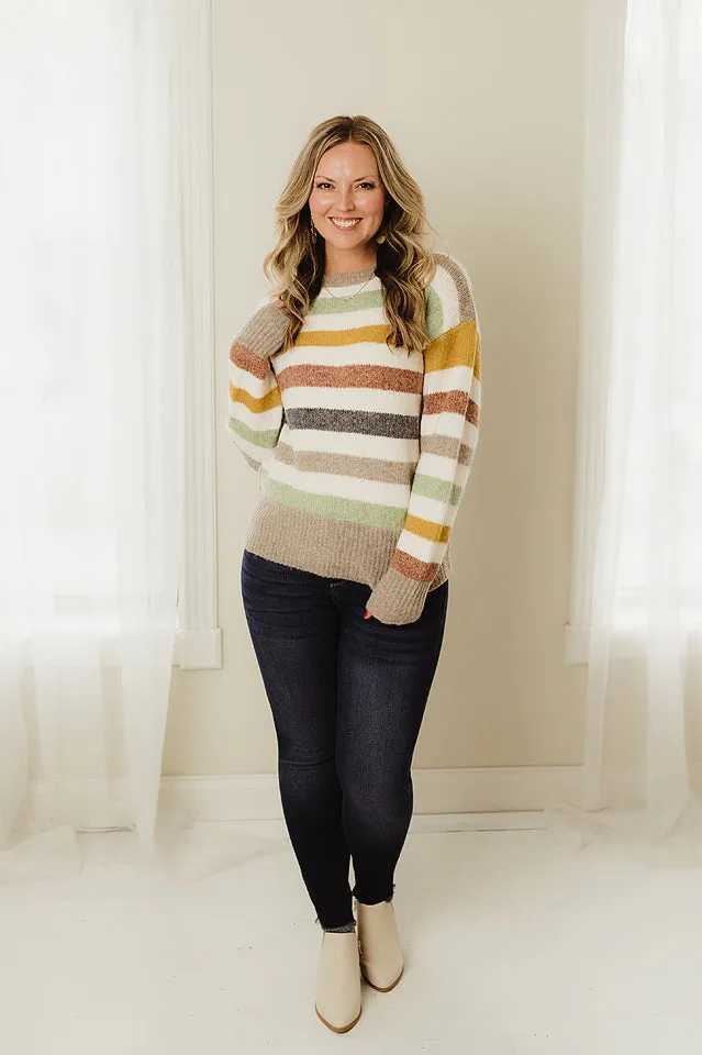 Stripe Crew Neck Sweater