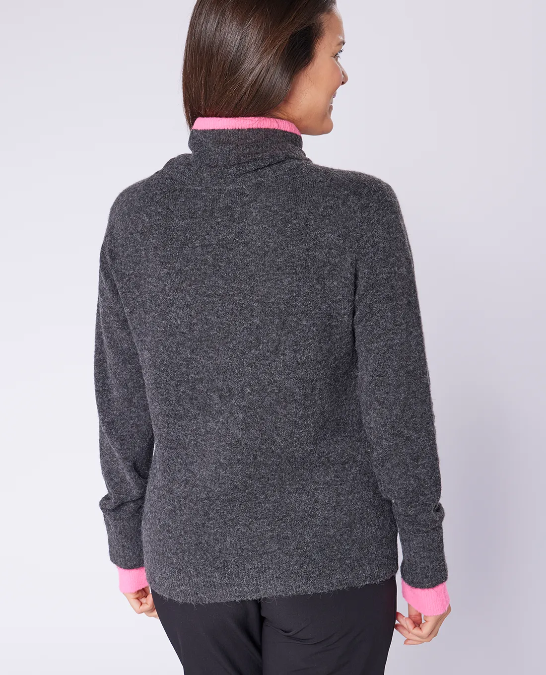 SWING OUT SISTER Gigi Golf Sweater Neon Pink & Ultimate Grey