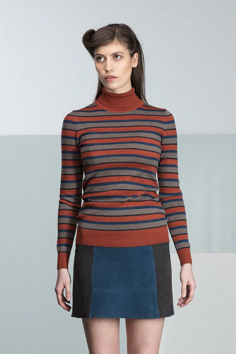 Tamara red striped turtleneck