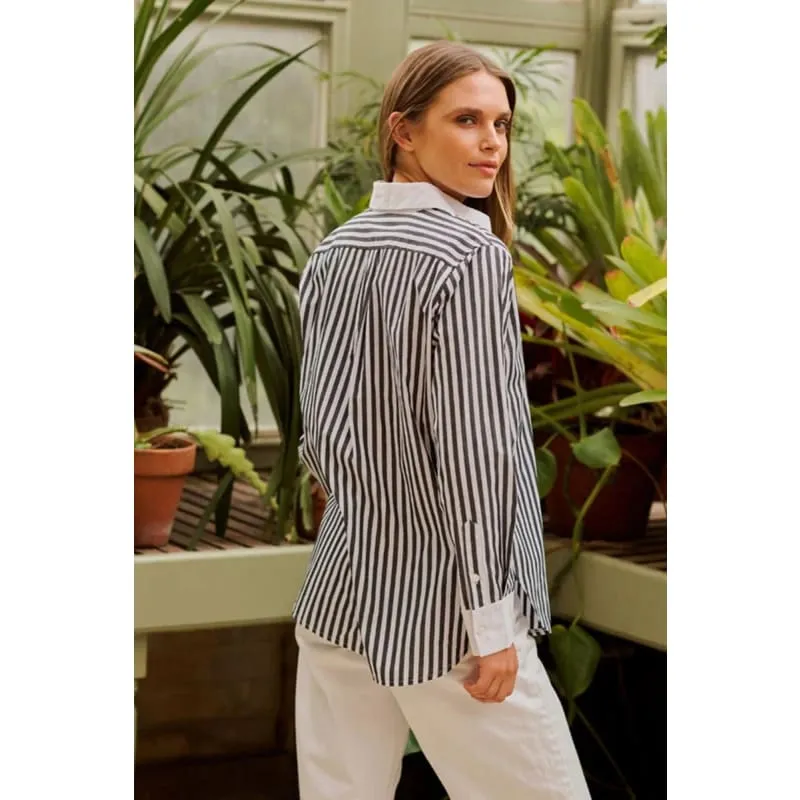 The Bianca Classic Banker Shirt | Midnight Stripe