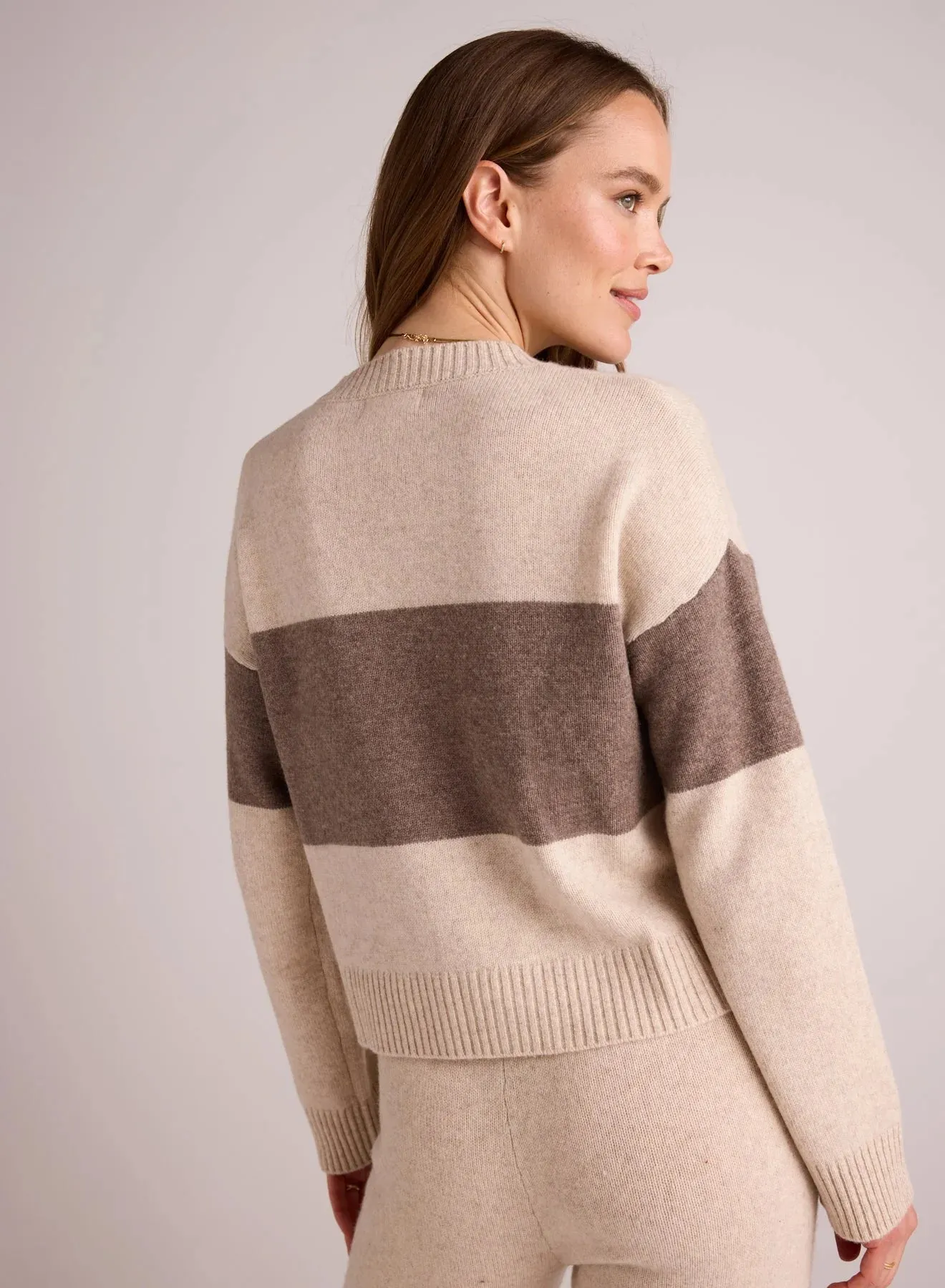 The Slouchy Crew Neck Sweater - Oat & Fawn