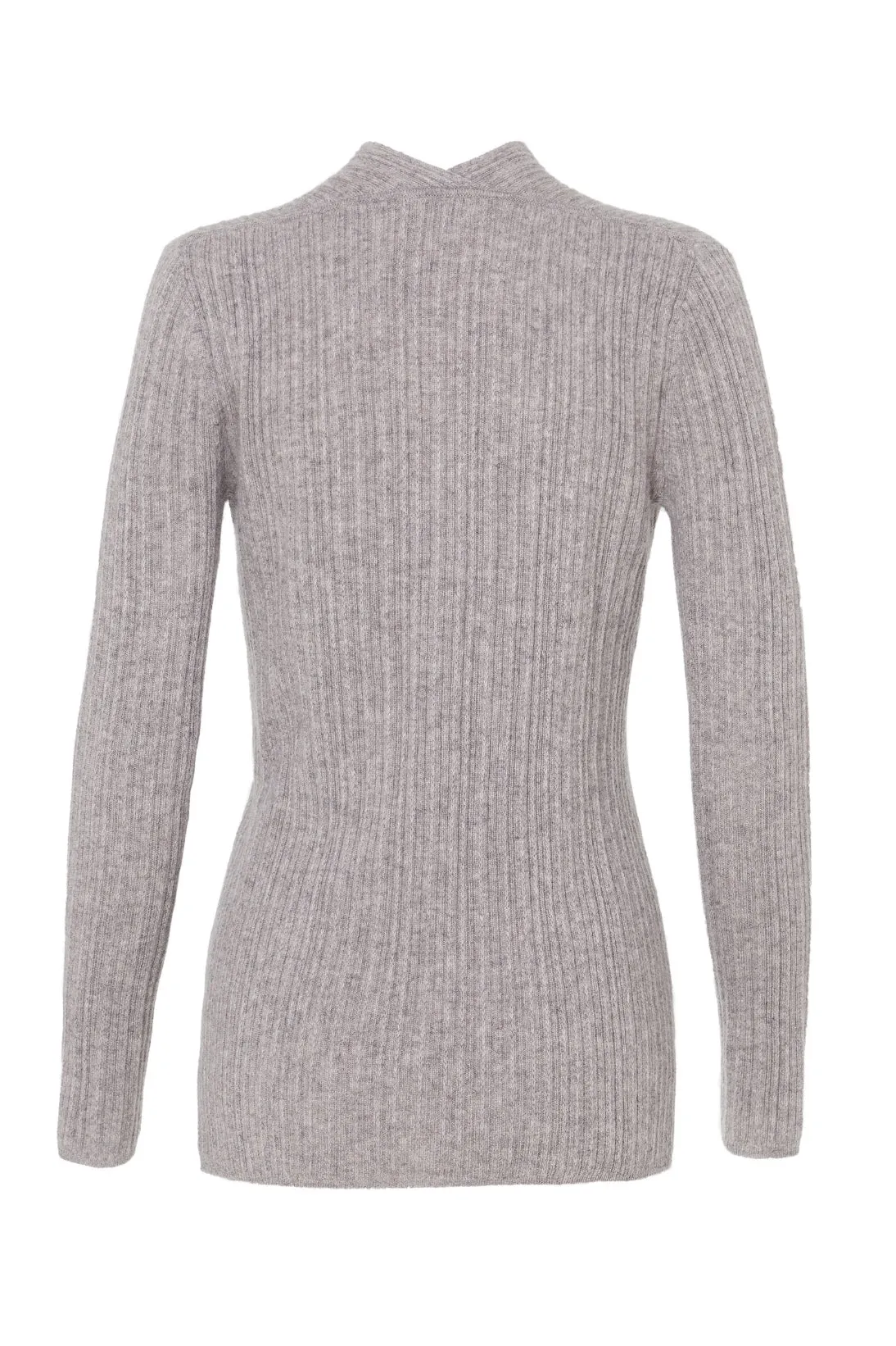 VARIATED RIB V-NECK SWEATER