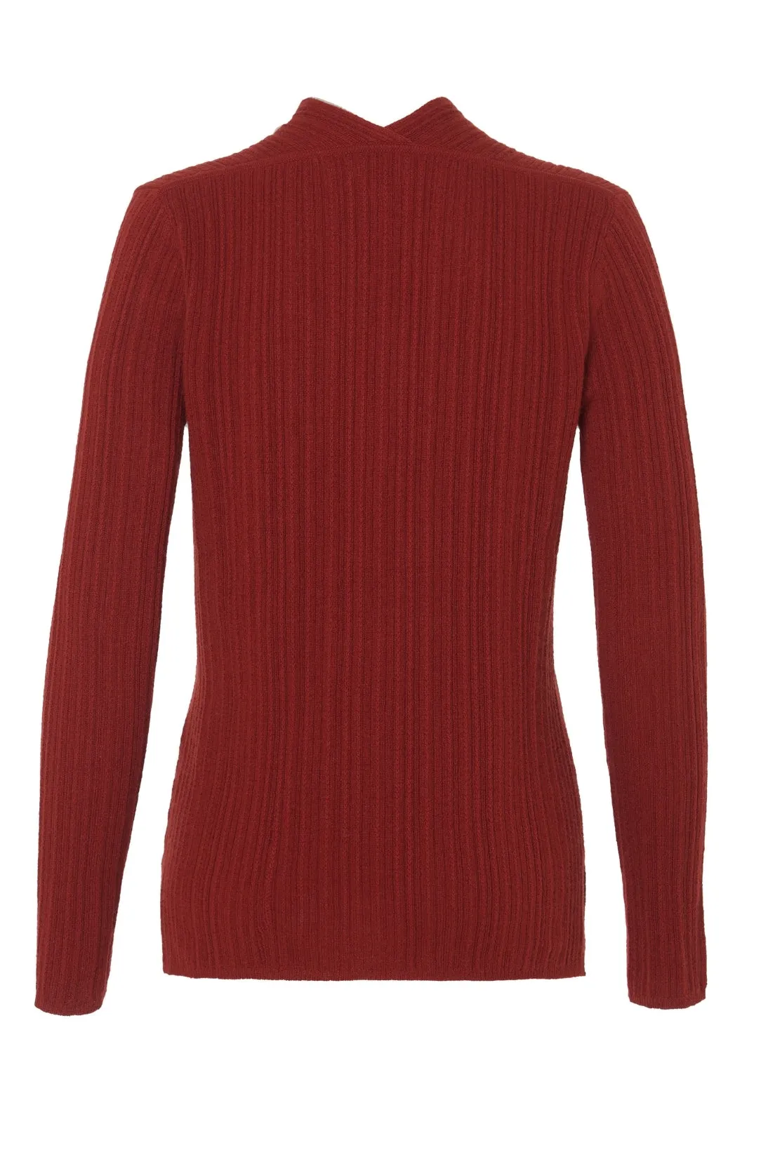 VARIATED RIB V-NECK SWEATER