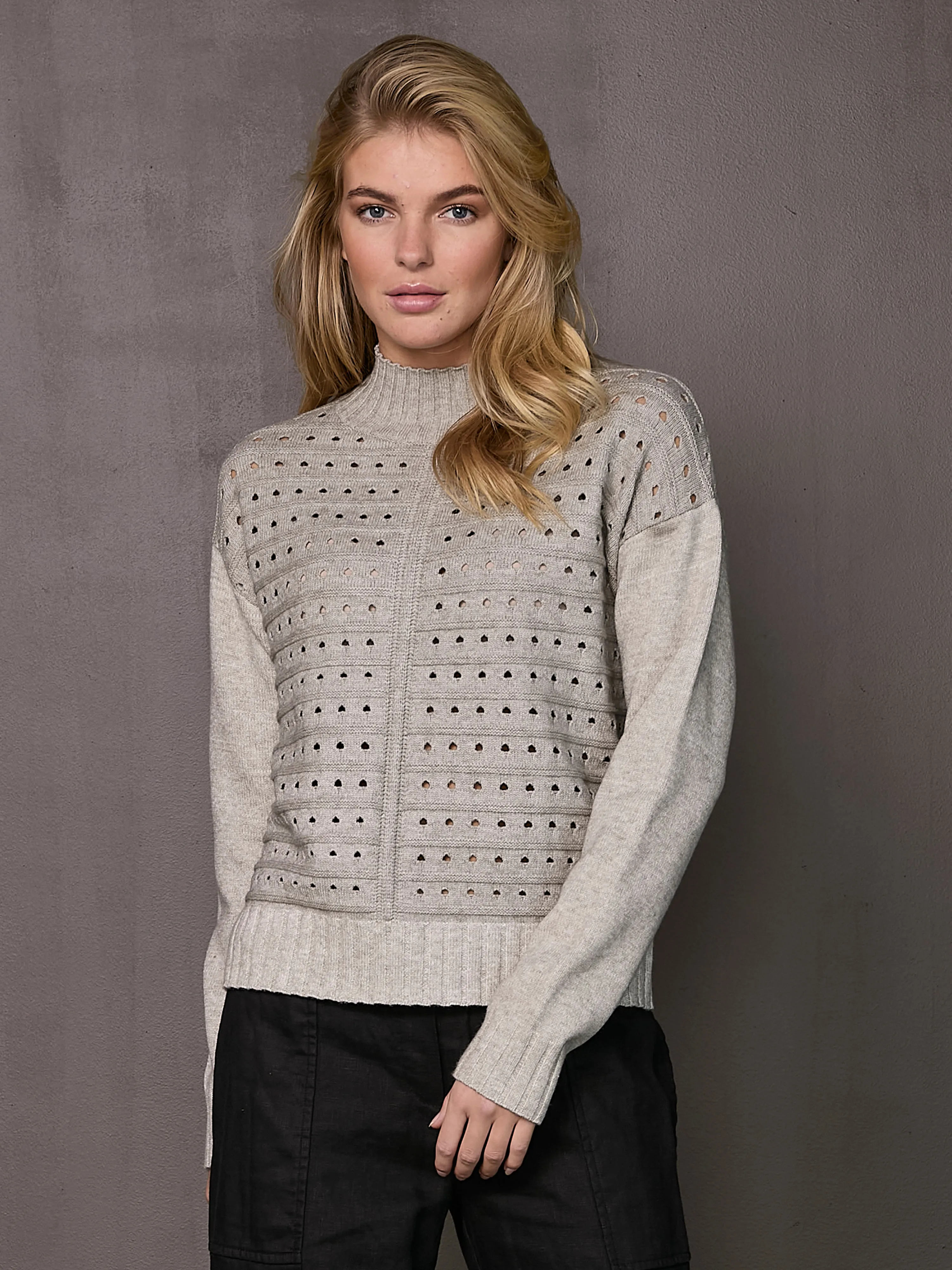 VILKE knit sweater - Grey