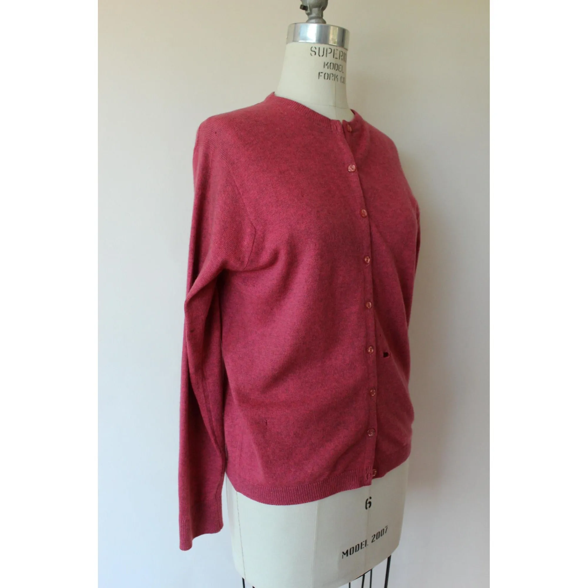 Vintage 1960s Pink Cashmere Cardigan by Ballantyne