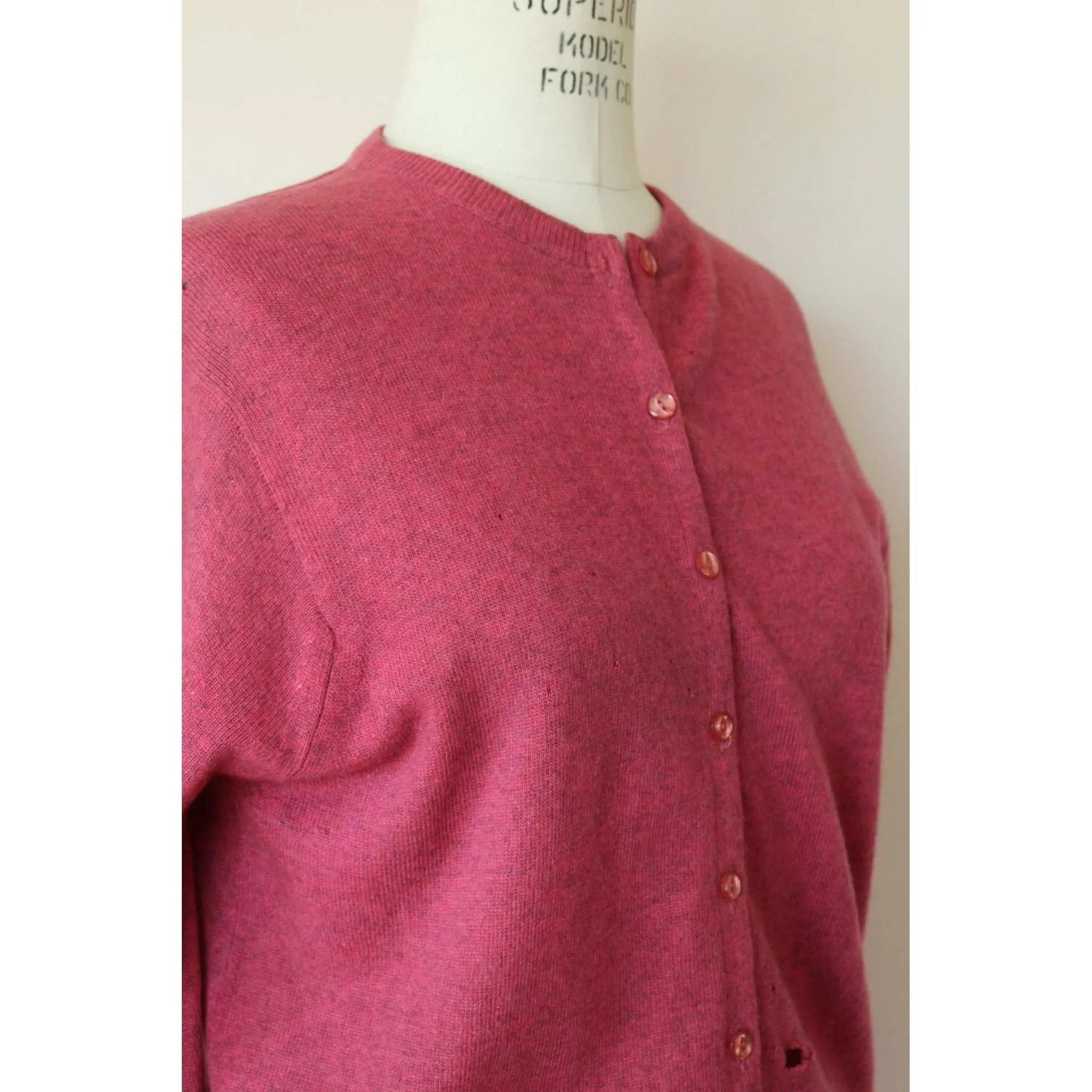 Vintage 1960s Pink Cashmere Cardigan by Ballantyne