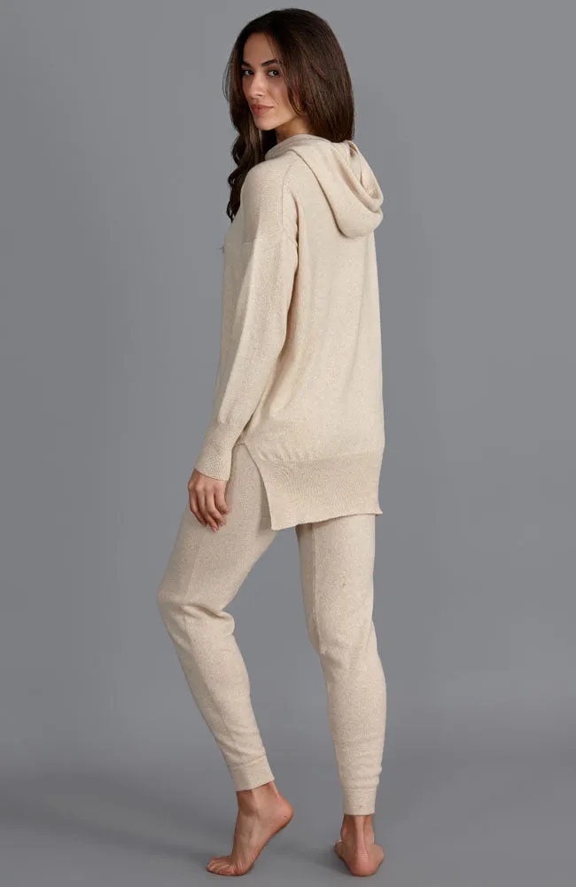 Womens 100% Cashmere Hooded Jumper