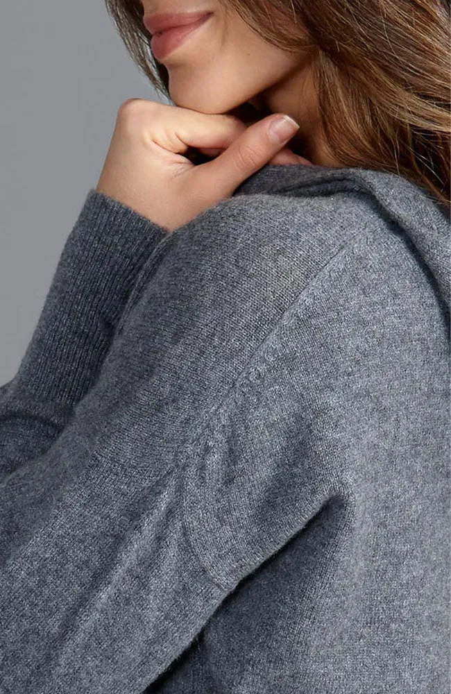 Womens 100% Cashmere Hooded Jumper